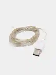 Белый гирлянда новогодняя медная светодиодная LED, USB питание, 1 / 2 / 3 / 4 / 5 метра