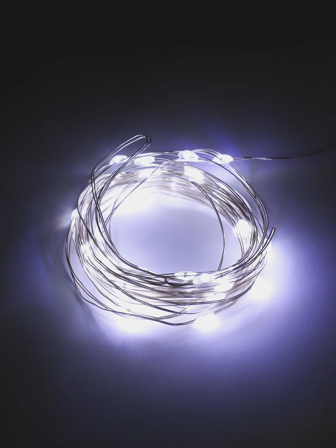 Белый гирлянда новогодняя медная светодиодная LED, USB питание, 1 / 2 / 3 / 4 / 5 метра