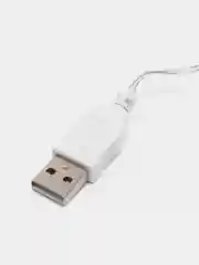 Белый гирлянда новогодняя медная светодиодная LED, USB питание, 1 / 2 / 3 / 4 / 5 метра
