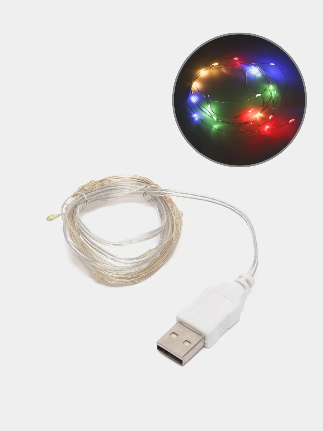 Конфетный гирлянда новогодняя медная светодиодная LED, USB питание, 1 / 2 / 3 / 4 / 5 метра