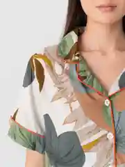Зеленый пижама женская с шортами
