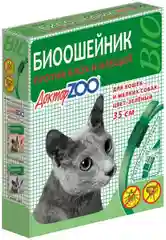 Зеленый ошейник Доктор ZOO для кошек и мелких собак против блох и клещей, 35 см