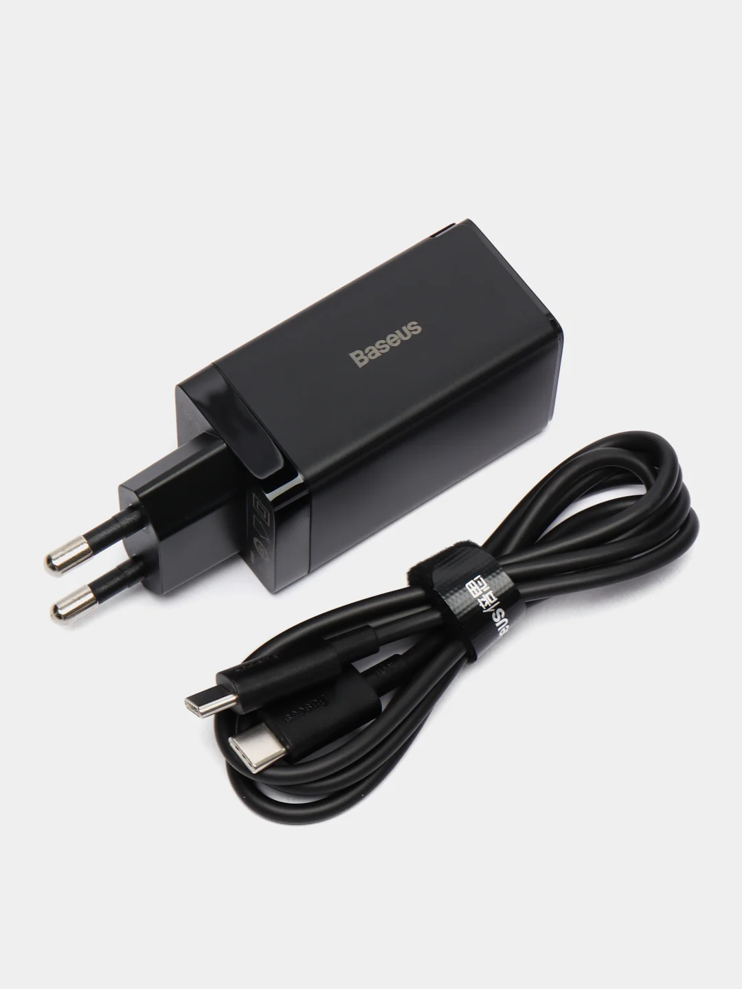 Белый зарядное устройство Baseus GaN3 Pro Fast Charger 2C, U 65W EU, кабель 100W, CCGP050102
