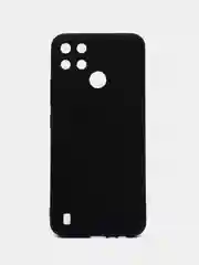 Черный чехол для Realme C21Y, C25Y силиконовый BROSCORP матовый, тонкий, бортик вокруг камер
