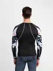 Черный рашгард спортивный мужской, с длинным рукавом