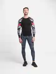 Красный рашгард спортивный мужской, с длинным рукавом