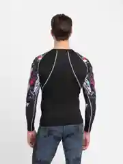 Красный рашгард спортивный мужской, с длинным рукавом