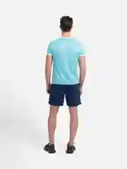 Голубой мужской спортивный комплект: шорты и футболка