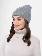 Серый шапка женская Kitten с флисовой подкладкой