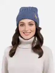 Индиго шапка женская Kitten с флисовой подкладкой