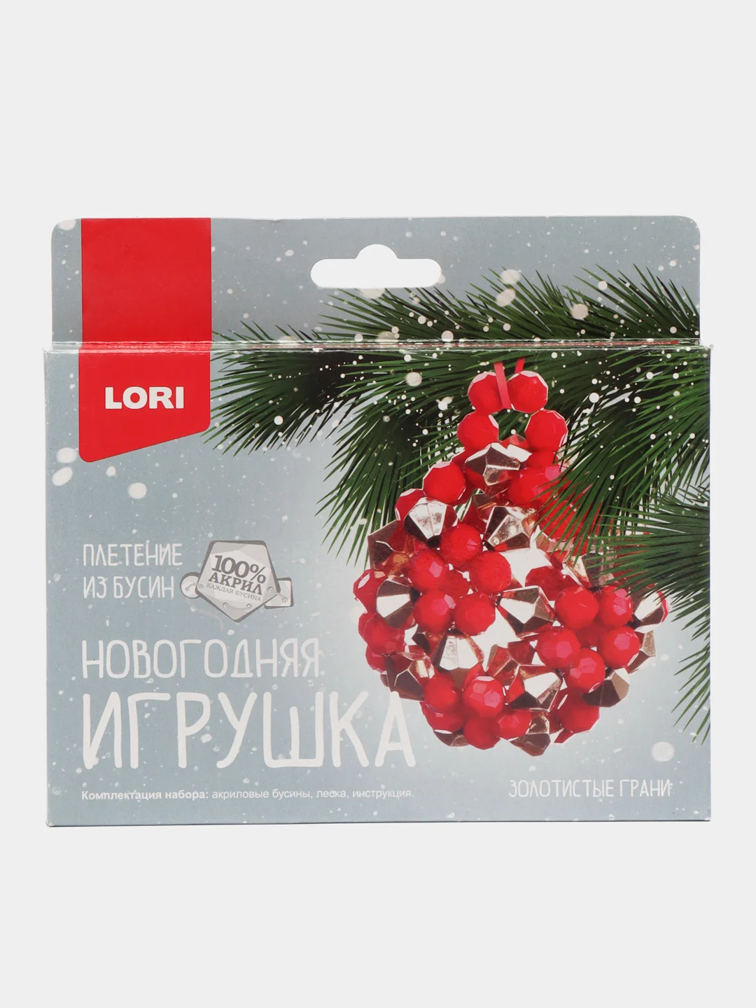 Красный новогодняя игрушка Lori "Плетение из бусин", разные дизайны