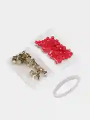 Красный новогодняя игрушка Lori "Плетение из бусин", разные дизайны