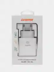 Белый сетевое зарядное устройство Digma, 2 USB 2.1A+1A