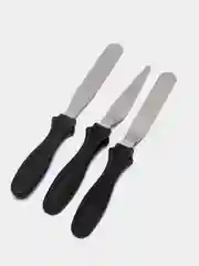 Черный набор шпателей кондитерских, металлические, 3 штуки