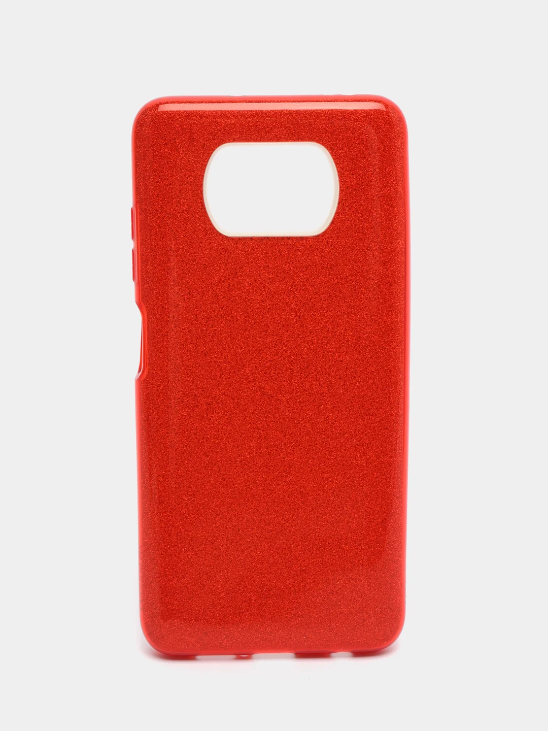 Красный силиконовый с блестками усиленный чехол XIAOMI Poco x3