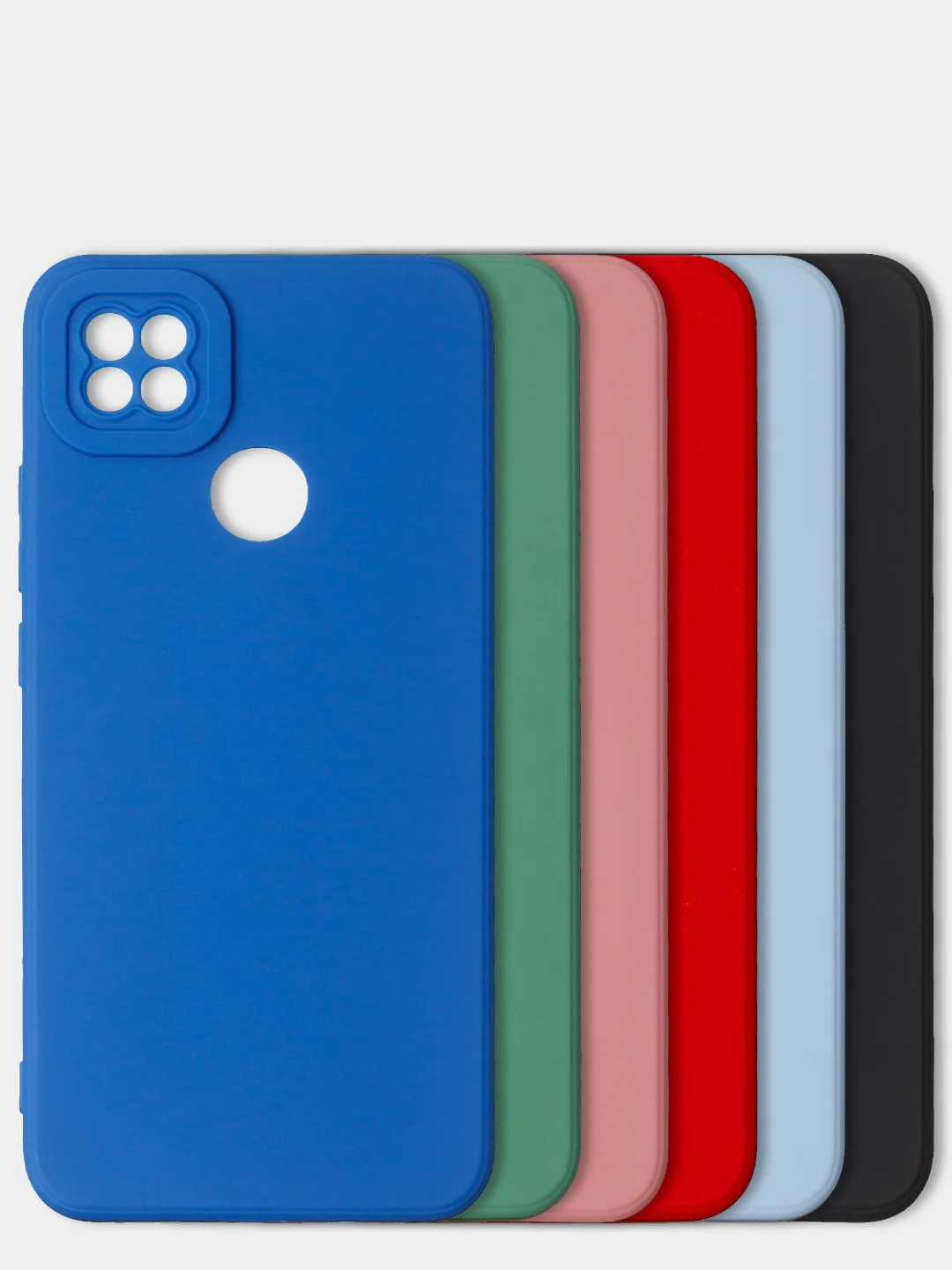 Голубой чехол для Xiaomi Redmi 9C / Redmi 10A матовый с дополнительной защитой камеры