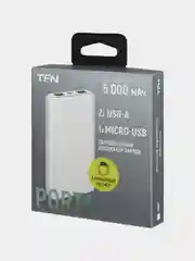 Белый внешний аккумулятор TFN Porta, 5000 mAh