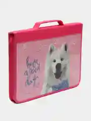 Папка для труда на молнии BRAUBERG А4 с ручкой, 1  отд., картон, органайзер, Samoyed