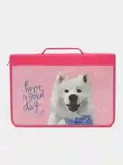 Папка для труда на молнии BRAUBERG А4 с ручкой, 1  отд., картон, органайзер, Samoyed