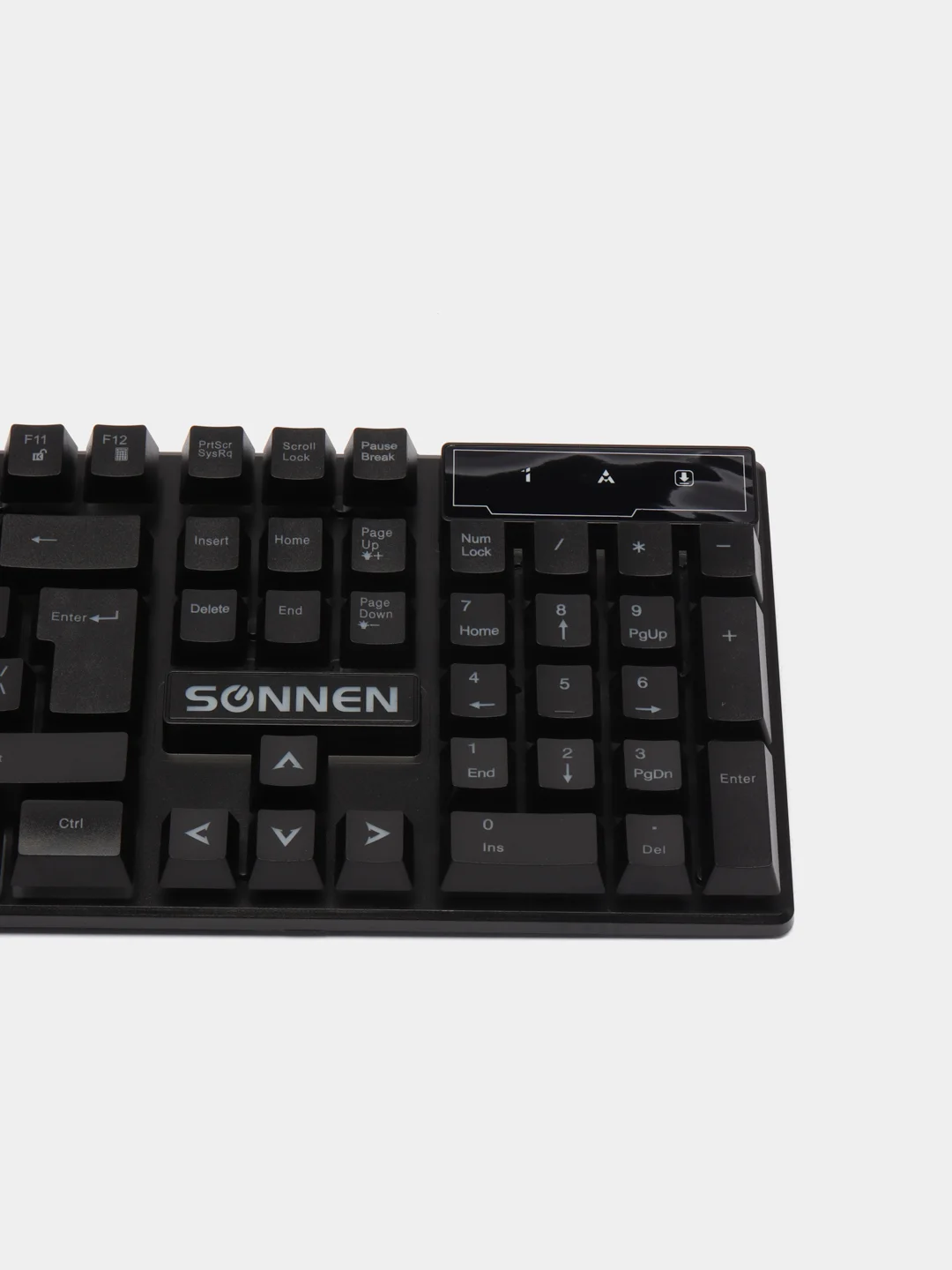 Клавиатура проводная SONNEN KB-7010,USB, 104 клавиши, LED подсветка, черная, 512653