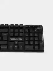 Клавиатура проводная SONNEN KB-7010,USB, 104 клавиши, LED подсветка, черная, 512653