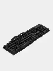 Клавиатура проводная SONNEN KB-7010,USB, 104 клавиши, LED подсветка, черная, 512653