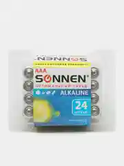 Батарейки КОМПЛЕКТ 24 шт, SONNEN Alkaline, ААА(LR03, 24А), мизинчиковые, короб, 455096