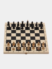 Шахматы, шашки, нарды (3в1), деревянные, большая доска 40*40 см, "Золотая сказка," 664671