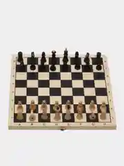 Шахматы, шашки, нарды (3в1), деревянные, большая доска 40*40 см, "Золотая сказка," 664671