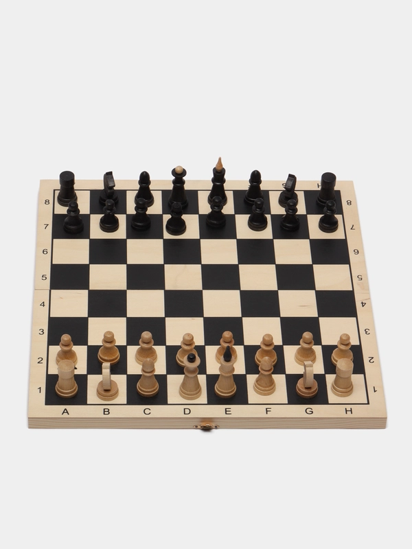 Шахматы, шашки, нарды (3в1), деревянные, большая доска 40*40 см, "Золотая сказка," 664671