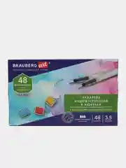 Акварель художественная кюветы НАБОР 48 цветов по 3,5 гр, BRAUBERG ART CLASSIC, 191772