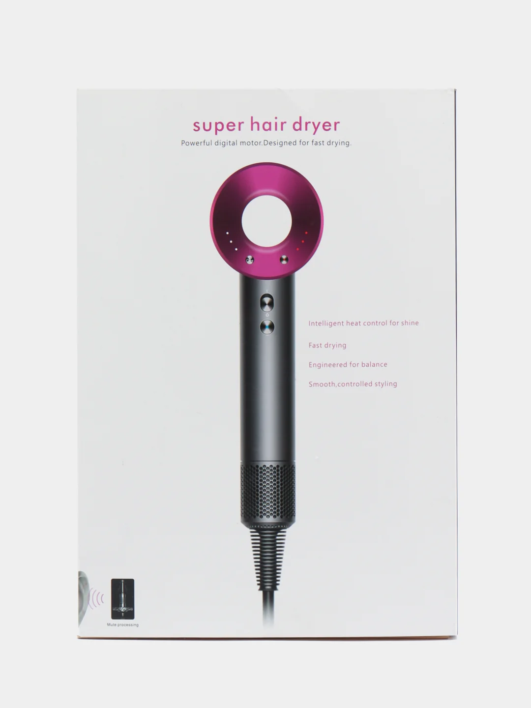 Профессиональный фен для укладки и сушки волос Super Hair, 5 насадок