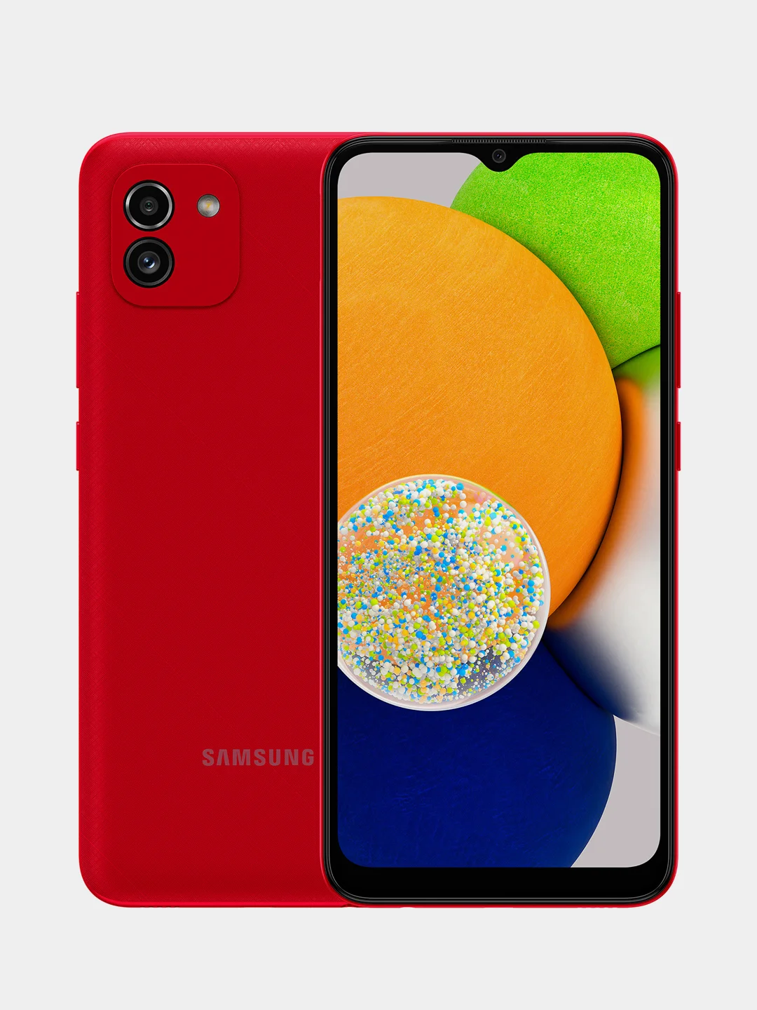 Красный смартфон Samsung Galaxy A03, 3/32 Gb
