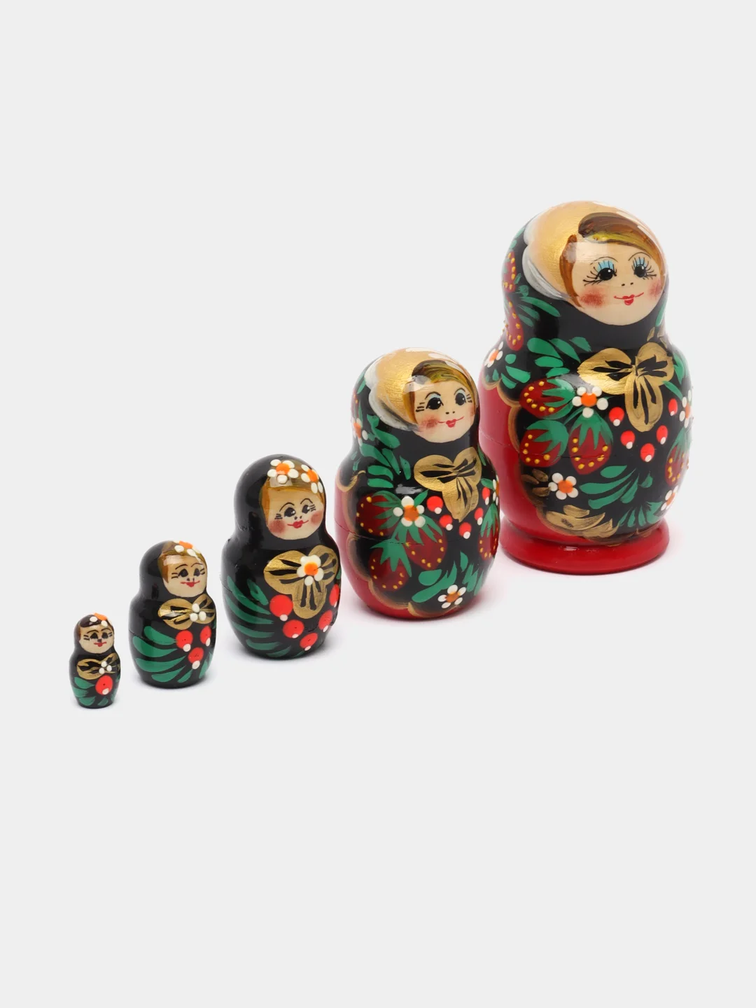 Матрешка деревянная, ручная роспись, 5 в 1