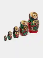 Матрешка деревянная, ручная роспись, 5 в 1
