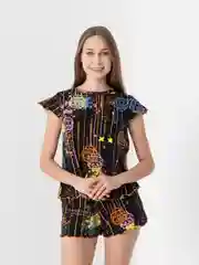 Оранжевый пижама женская, хлопок