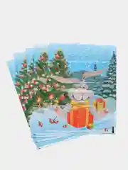 Темно-синий пакет полиэтиленовый, новогодний, 2 размера