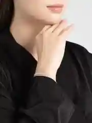Серебряный женский браслет двойной