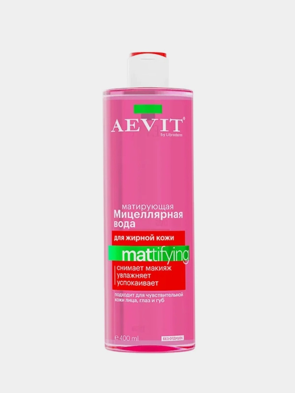 Мицеллярная вода матирующая для жирной и комбинированной кожи Aevit by Librederm 400 мл