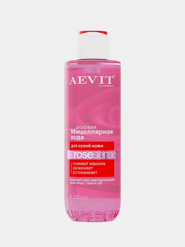 Мицеллярная вода розовая ROSESENSE для тусклой и сухой кожи Aevit by Librederm 200 мл