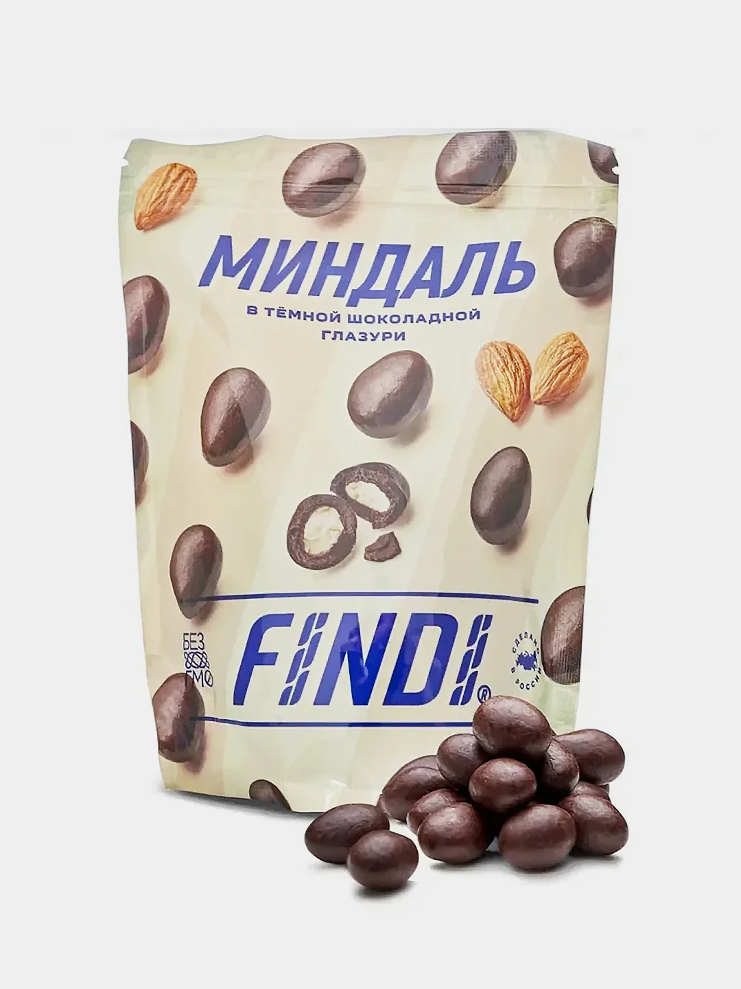 Миндаль в тёмной шоколадной глазури FINDI, 200 г