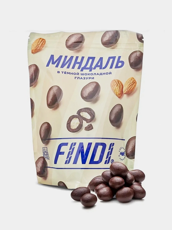 Миндаль в тёмной шоколадной глазури FINDI, 200 г