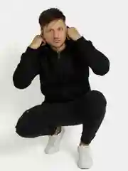 Черный толстовка мужская, с начесом