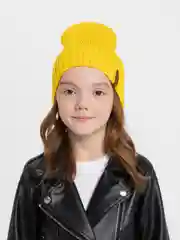Желтый шапка однотонная