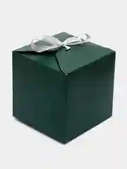 Тёмно-зелёный коробка подарочная для подарка "Квадратная однотонная", складная, 3 размера