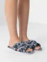 Голубой тапочки женские, леопардовые
