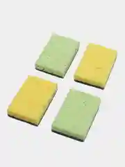 Губки для посуды целлюлозные, КОМПЛЕКТ 2*2 шт, губчатые с абразивом, LAIMA, 880082