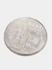 Серебряный сувенирная блокчейн монета "Биткоин" (Bitcoin), в футляре
