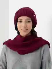 Бордовый комплект женский "Юлиана": шапка и снуд