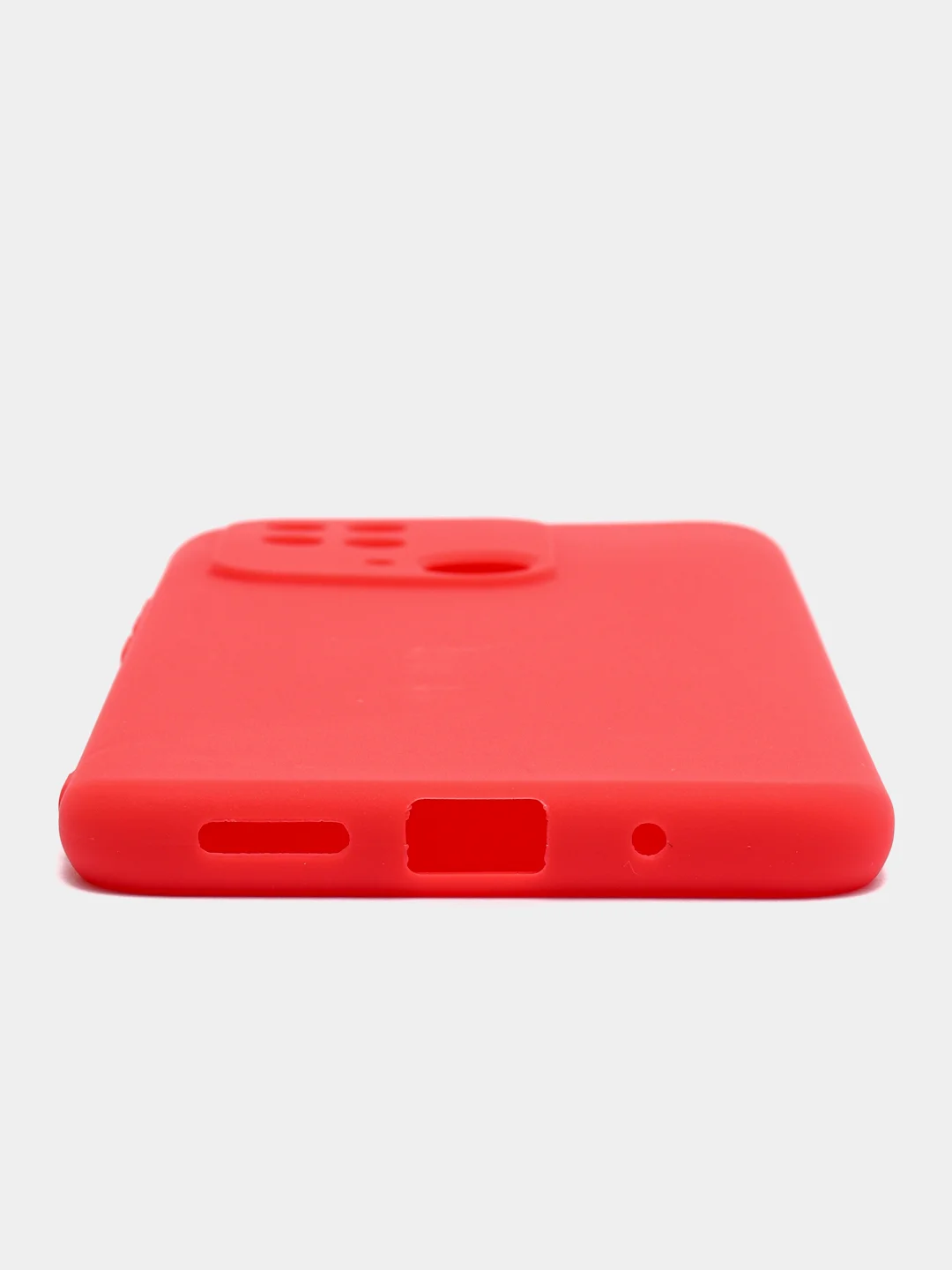 Красный чехол силиконовый на Xiaomi Redmi 10C, матовый, с защитой камеры